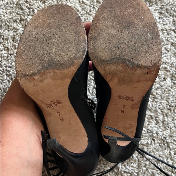 Coach Black Peep-Toe Ankle Boots 6.5 - Picture 11 of 12
